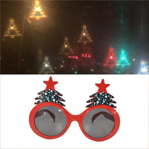 1PC Effects Glasses Watch The Lights Change to Christmas Tree Shape At Night Diffraction Glasses Women Fashion Sunglass Unisex