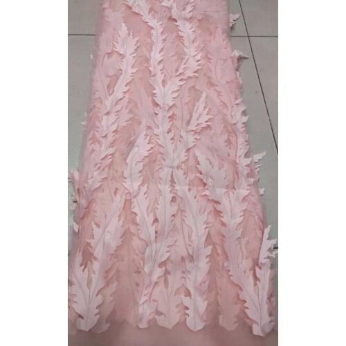 Pink Lace/lace appliques for wedding dresses French tulle lace for party dress free shipping