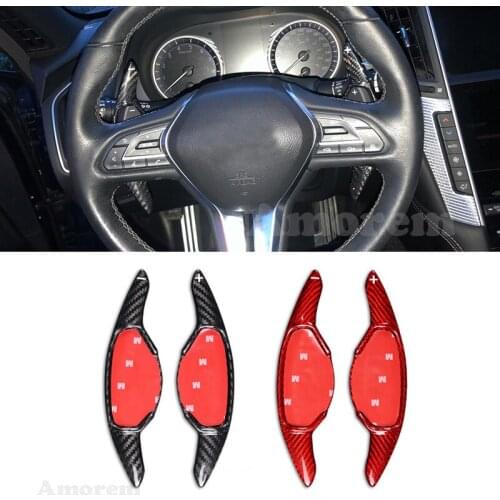 Carbon Fiber Steering Wheel Paddle Shift For Infiniti Q50 QX50 Q60 S Coupe Shifter Paddles Extension DSG