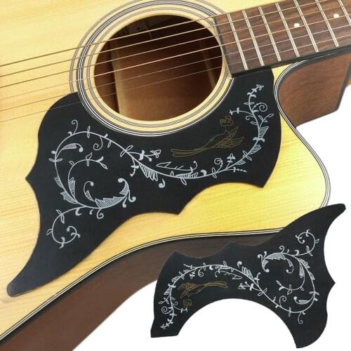 Acoustic Guitar Pickguard Black Hummingbird Pattern Decorated Self-adhesive Pick Guard Sticker Folk Acoustic Guitar Accessories