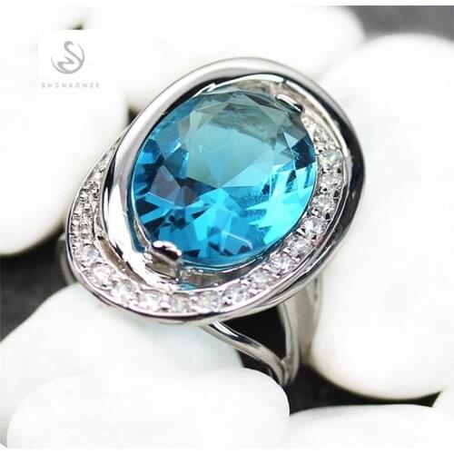 SHUNXUNZE Rock Engagement wedding rings Jewelry for men and women Pink Blue Cubic Zirconia dropshipping Rhodium Plated R913 R914