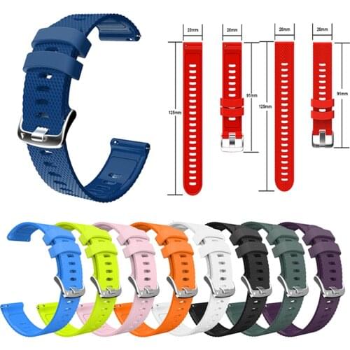 20mm Silicone Watchband for Garmin Forerunner 645/645 MUSIC Smart Watch Accessories Watch Band Strap with Stainless Steel Buckle