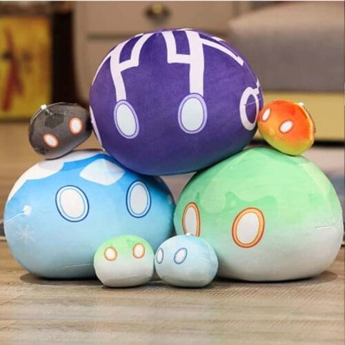 Cute 10cm Cartoon Anime Game Genshin Impact Cosplay Slime Plush Toys Soft Stuffed Pillow Dolls For Kid Gift