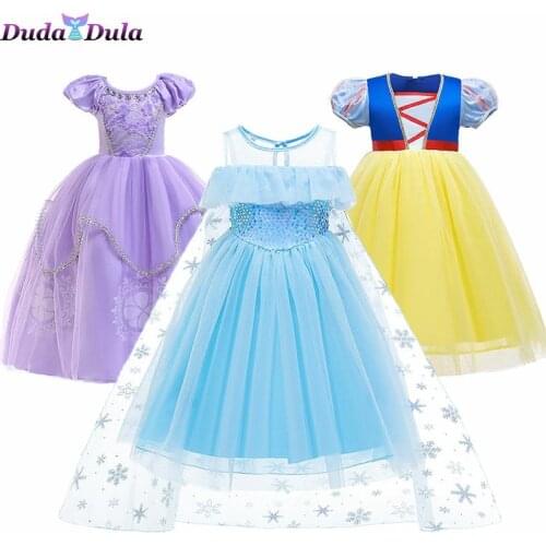 Snow Queen Girls Clothes Dresses For Girls Sleeping Beauty Princess Costume Kids Baby Dresses Cosplay Dress For Girls