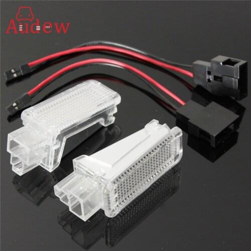 New2x LED Car Door Courtesy Laser Projector Light Footwell Luggage Lamp for AUDI A3 A4 A5 A6 A8 TT VW Golf 5 6 Passat Polo Jetta