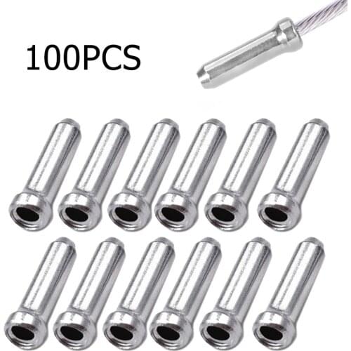 100pcs MTB Bike Wire End Cap Aluminum Alloy Bicycle Brake Derailleur Inner Cable Wire End Cap Replacement Parts
