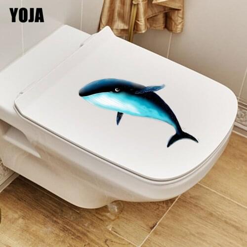 YOJA 23.9*14.9CM Marine Life Whale Toilet Sticker Wall Decal Modern Art BedRoom Home Decor T3-0970