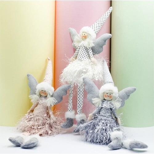 Spotted Skirt Doll Christmas Angel Figurine Christmas Long Feet Doll Home Party Ornament
