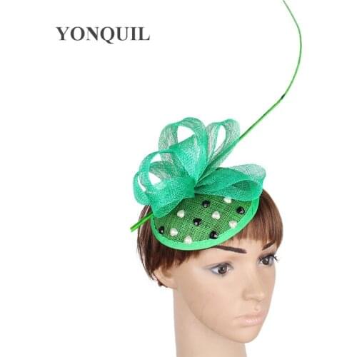 Femail Sinamay Pillbox Hats Peals Decor Fascinator Hat Loop Acessoties Bridal Wedding Headwear Women Fashion Headpiece SYF273