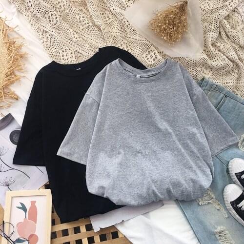 Summer Tops for Woman Plus Size 4XL New Women Black White Thin Tshirts Lady Solid Cotton Tees Short Sleeve T shirts Female XXXXL