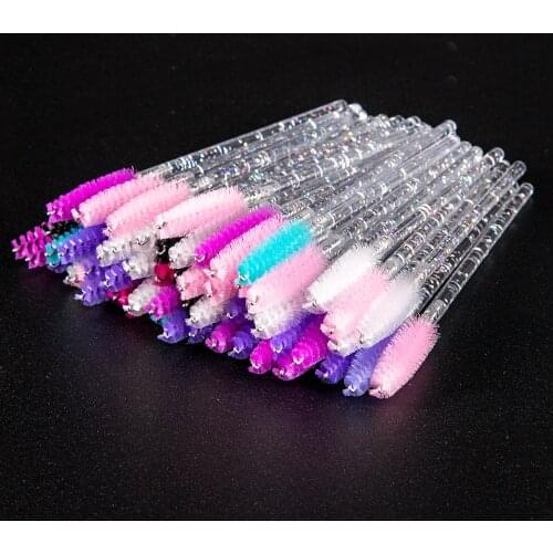 Zwellbe 500 Pcs/Pack New Good Quality Disposable Eyelash Eye Lash Makeup Brush Mini Mascara Wands Brush Eyelash Extension Tool