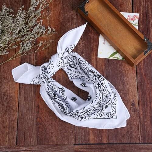 1@# Hot Sale Fashion Hip-hop 100% Cotton Turban Square Scarf 55cm * 55cm Black Red Headband Print Ladies/ Men/ Boys/ Girls