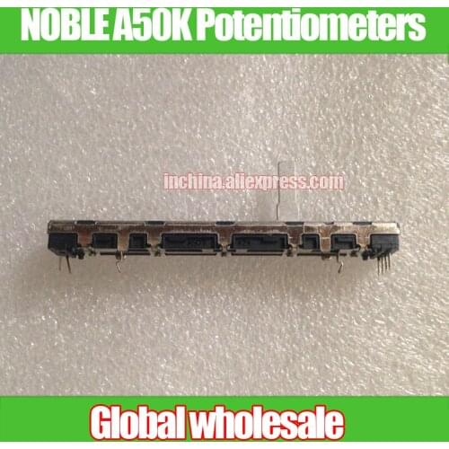 1pcs for Soundcraft EF12 double linkage fader NOBLE A50K Mixer Slide Potentiometers 75MM A50Kx2 for Yamaha MG124CX K60G