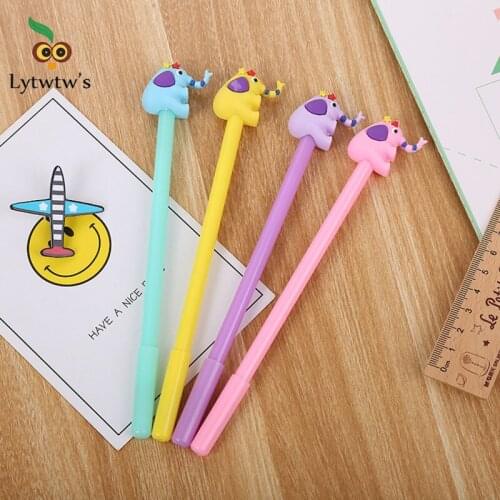 1 Pieces Kawaii School Supply Office Stationery Handles Creative Cute Gift Cartoon Elephant Sweet Gel Pen