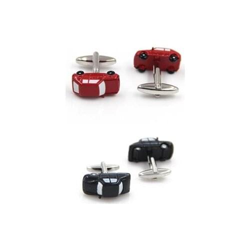 10pairs/lot Copper Enamel Car Cufflinks Red/Black Plating Car Model Cuff Links Mens Jewelry Wholesale