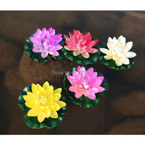 10pcs 17cm=6.69inch Artificial Lotus Flowers Water Lily For Garden Wedding Decoration diy flowers for decoration