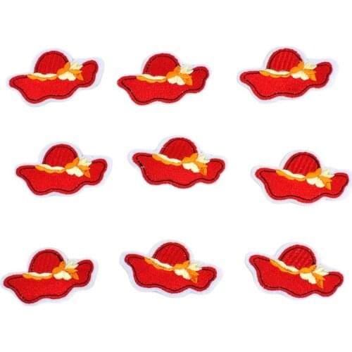 10pcs Iron On Cartoon Hats Patches Cute Caps Stickers for Girls Garments Bags Decoration DIY Fabric Appliques For Clothes Repair