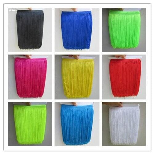100yards/lot 25CM Polyester BorlasTassel Fringe Trimming Lace For Latin Dress Samba Stage zakka patchwork textile Curtain lace