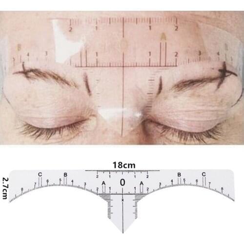 10pcs Disposable Ruler Measurement Mark Permanent Makeup Eyebrow Shaping Ruler Microblading Sticker Eyebrow Measure Tool