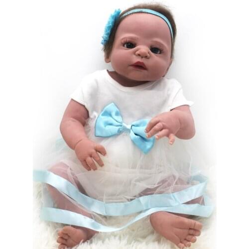20 Inch 50cm Reborn Doll Silicone Body Cute Girl Rebirth Dolls Newborn Baby Toy Child' Playmate Kids Toys Gifts