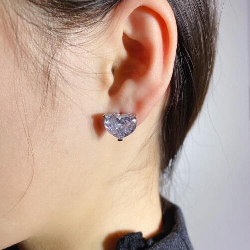 2020 Hot Brand Pure 925 Sterling Silver Jewelry Set For Women White Heart Wedding Jewelry Earrings Silver