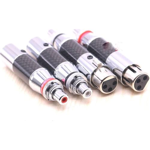 2x XLR Male Female to RCA FEMale Socket Adapter Rhodium Balanced Cable Plug