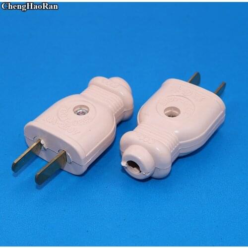 ChengHaoRan 10A 250V Flat 2pin AC Male Female Electrical Socket Jack Plug for Extended Power Cord Connector