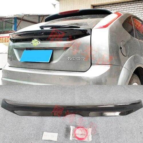 For Ford Focus Black Spoiler ABS Plastic Rear Roof Spoiler Trunk Wing Lip Boot Cover Auto Part Hatchback Top Wing 2009-2015