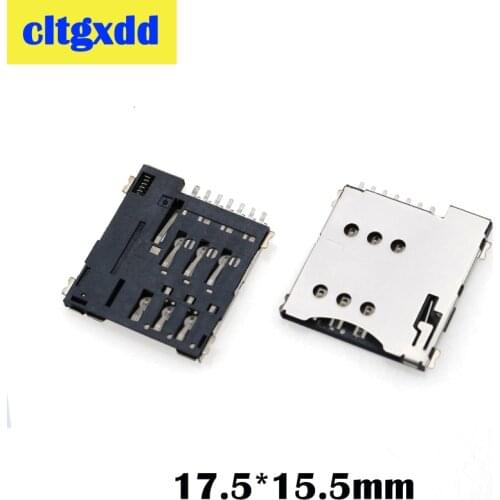 Cltgxdd 2pcs Micro SIM Card holder connector 7P 7Pin Card Slot/Self push with switch 17.5*15.5MM