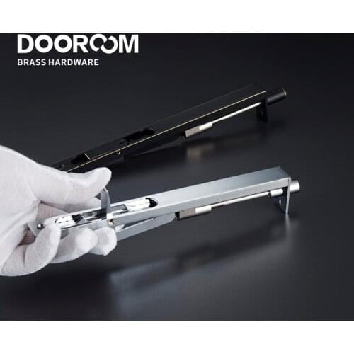 Dooroom Brass Flush Bolt Latch Concealed Security Slide Lock Lever Action 8" 10" 12" 24" For Double Door With Powerful Spring