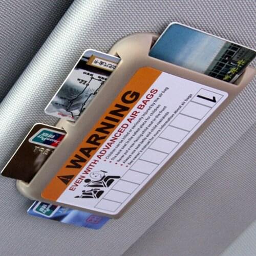 EAFC Car Storage Supply Stickers Sun Visor Organizer Card Holder Slot Plate Holder Warning Decoration Parking Card Car-styling