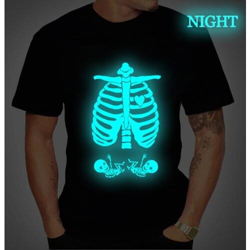 Luminous Print Harajuk Mens Tshirts Unisex Short Sleeve T Shirt Hip Hop T-shirt Male Streetwear Top Summer Tees Cotton Shirts