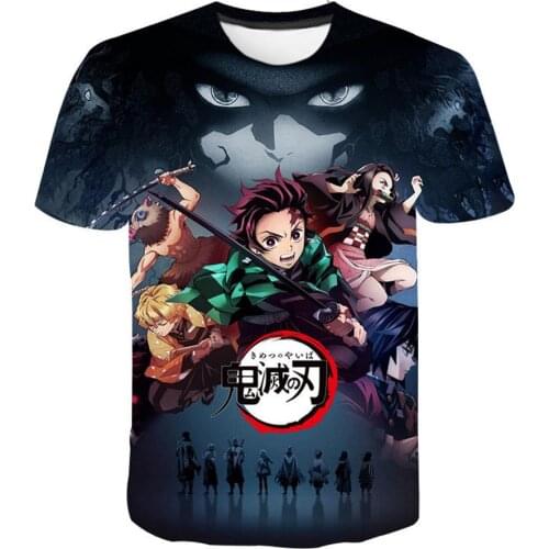 Hot Sale Anime Kimetsu No Yaiba 3D Print T Shirt Fashion Hip Hop Harajuku Style Short Sleeve T-shirts Unisex Plus Size Top Tees
