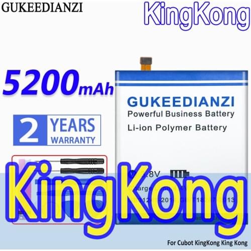 GUKEEDIANZI High Capacity Battery KingKong 5200mAh For Cubot KingKong King Kong Mobile Phone Bateria