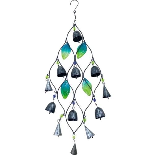 Innovative Painted Glass Window Hanging Wind Chime Pendant With Bells Exquisite Unique Hanging Bells Home Garden Decor