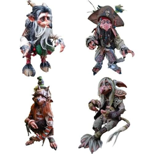 Exquisite Gnome Sculpture Yard Lawn Horrifying Elf Statue Resin Artwork Halloween Theme Garden Decoration Lawn Ornament