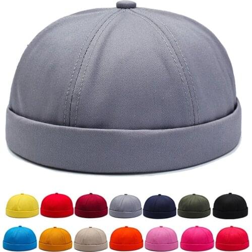Brimless Hat for Men Women Fitted Cotton Bonnet Skullcap Red Small Xl Youth Summer Black Brimless Cap Docker Sailor Watch Beanie