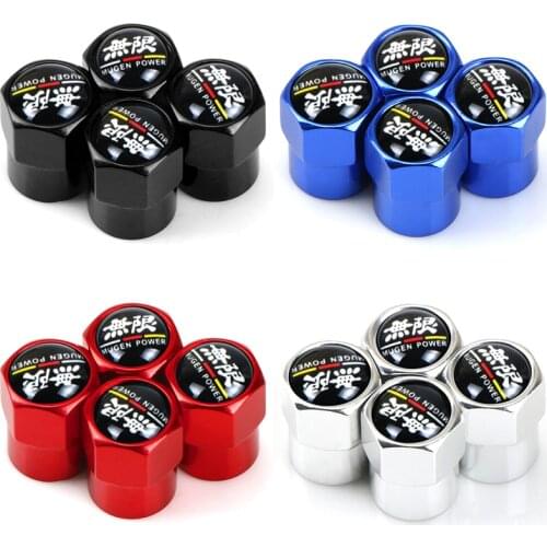 4pcs Aluminum Car Tire Valve Caps Ultralight Tyre Cover Tire Valve Protector for Honda Honda Mugen Power Civic Auto Accessories