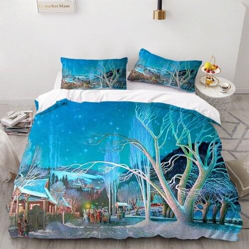 2/3 Pieces Fashion Cartoon Bedding Set Romantic Snow Bed Quilt Covere Children And Adolescents Home Textiles