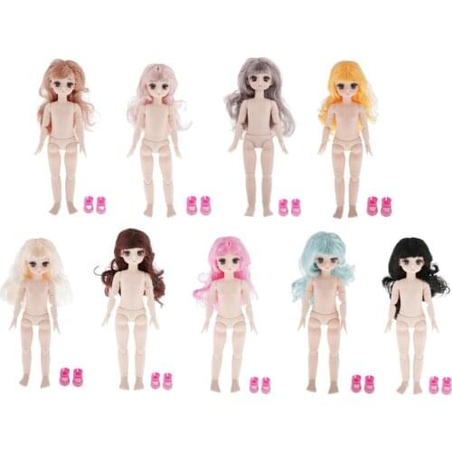 Lovely Girl Doll 21 Jointed Moveable Body with Curly Hair for Girls