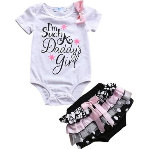 Boutique Newborn Kids Baby Girl Cotton Romper Lace Shorts Skirt Summer Outfit US