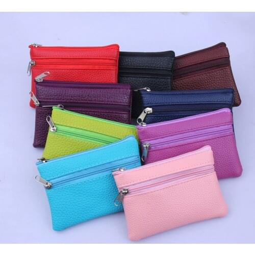 Fashion Leather Coin Purse Women Small Wallet Change Purses Mini Zipper Money Bags Childrens Pocket Wallets Key Holder