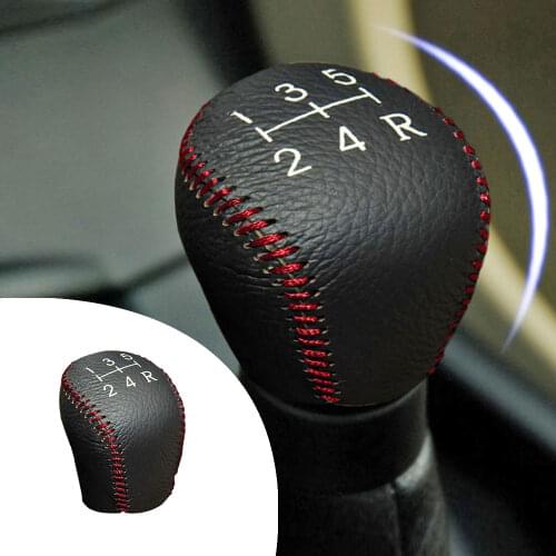 Muchkey Leather Gear Shift Knob Cover MT For Mazda Axela 2007 5 Speed Manual Shift Lever