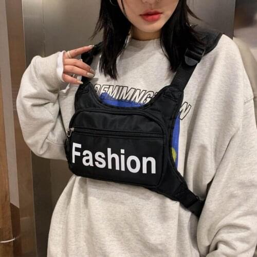 Unisex Tactical Pack Men Trend Belt Waist Pack Sports Cycling Chest Rig Bag Travel Vest Bag Streetwear Boy Tactical Chest Pouch