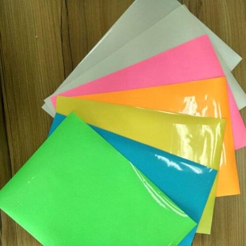 SUNICE 7 Sheets Pack, Glow in th Dark Heat Transfer Vinyl Film, Iron on HTV, T-shirts Clothing Garments Decoration Glow Film