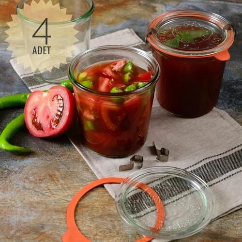 Weck 580 ml Glass Storage Jar Set 4 Pcs