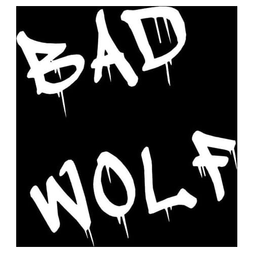 DECAL SERPENT Dripping Graffiti Dr Who Inspired Bad Wolf 6" Vinyl Car Decal (6" WHITE BLACK)