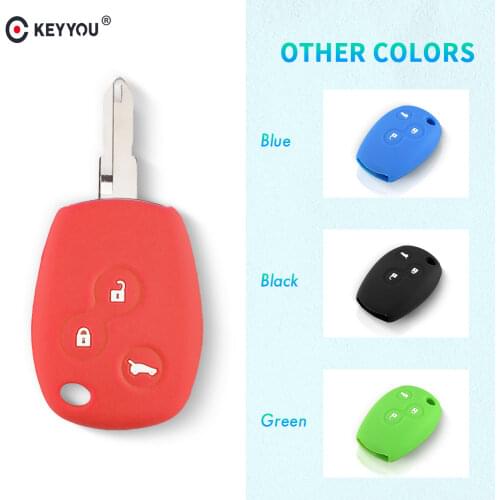 KEYYOU New 3 Buttons Silicone Car Remote Key Case Cover For RENAULT Clio DACIA Modus Logan Sandero Trafic Master Kangoo Twingo