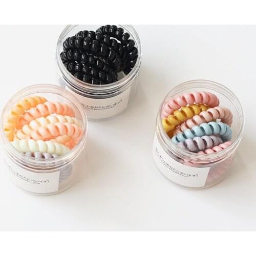 New women Ice cream color telephone ring hair bands with box girls rubber band ladys hair tie hair accessories gum
