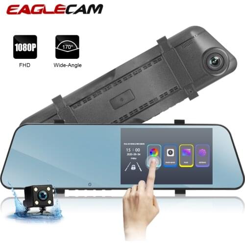 New Car DVR Camera HD 1080P Dual Lens 5.5 Inch Touch Screen Mirror Recorder 170 Degree Wide Angle Car Dash Cam